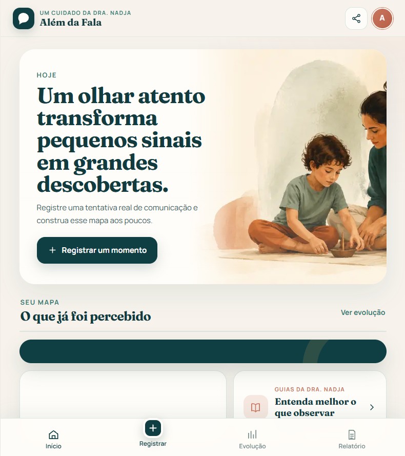 Além da Fala em uso no celular