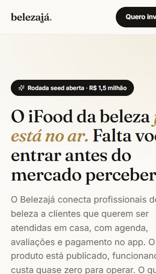 Beleza Já, versão para investidores