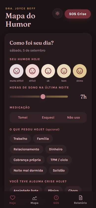 Mapa do Humor em uso no celular